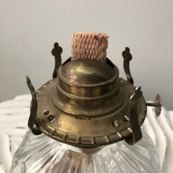 Lamplight Farms Vintage Oil Lamp Clear Glass with Thumbprint Pattern - Picture 2 of 9